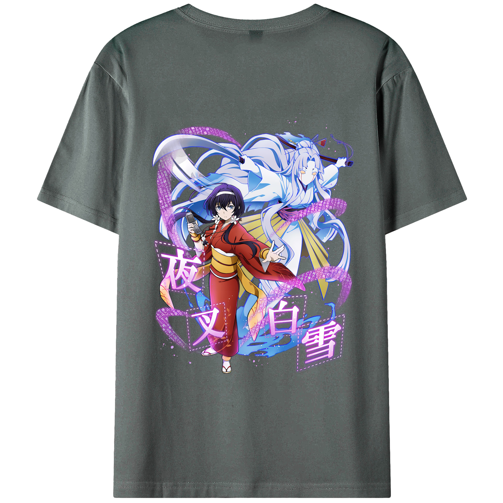 （画像用） 文豪ストレイドッグス Bungo Stray Dogs 綿100％ メンズ半袖Tシャツ（バックプリント） 通気性